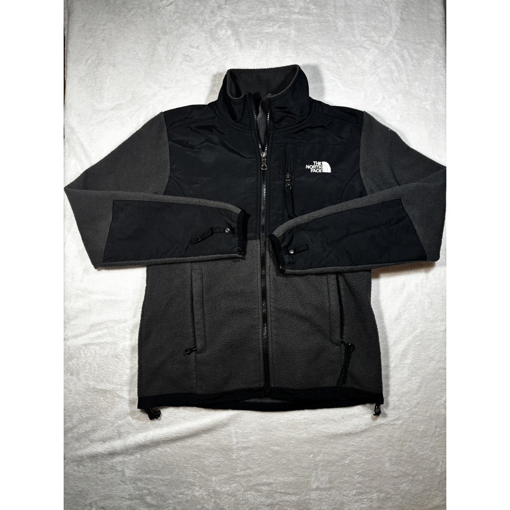 North Face Denali Fleece Zip Up Jacket Gray/Black Size S